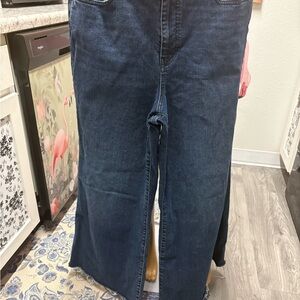 Frame Denim Jeans Dark Wash Le Palazzo Crop Size 32